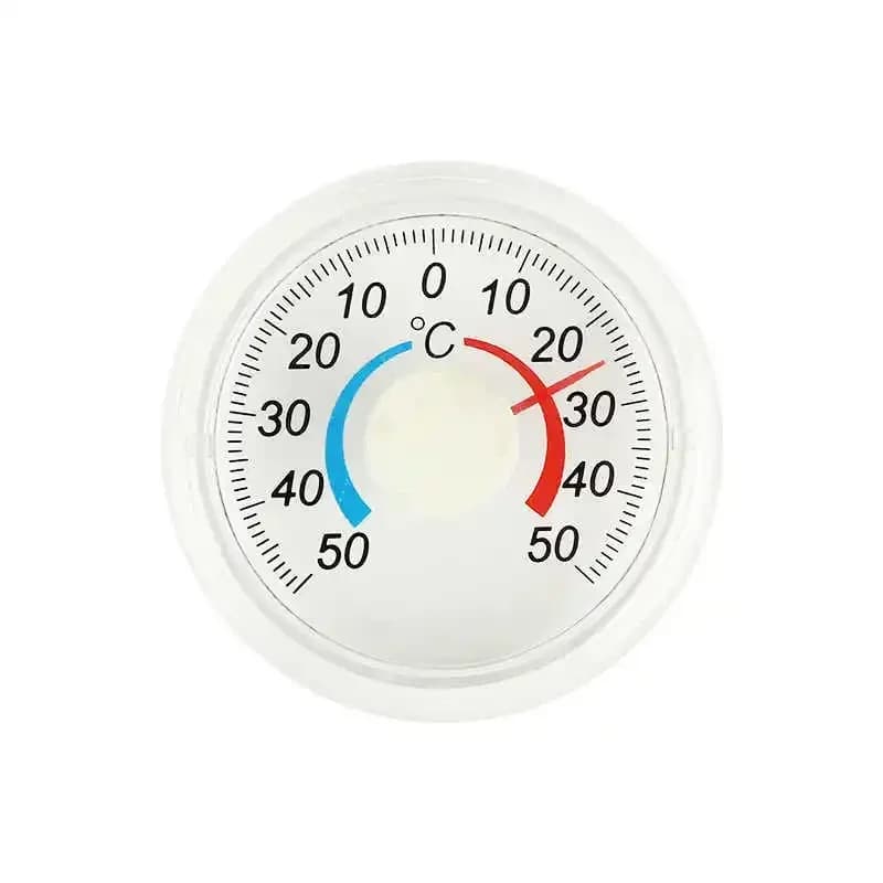 Thermomètre domestique à aiguille rond en plastique, pratique à fixer sur les portes et les fenêtres