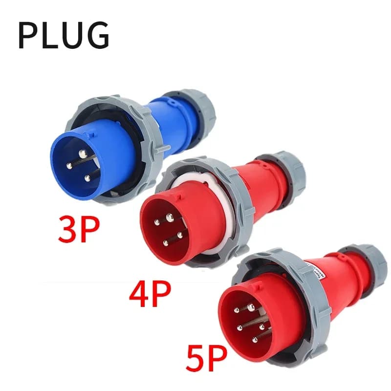 Prise et prise industrielles 3P/4P/5 broches, connecteur électrique 16A 32A, étanche IP67, prise mur