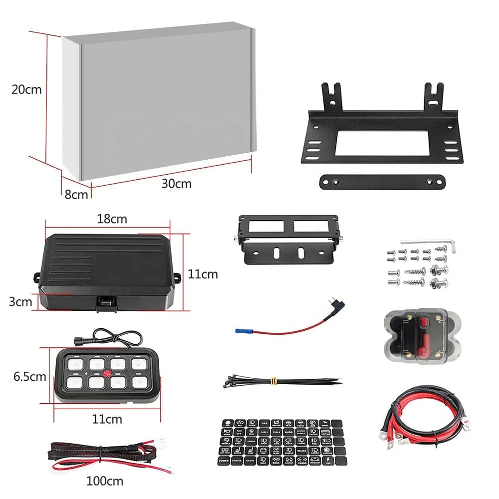 Panneau lumineux LED universel à 8 boutons, système de relais de commande marche-arrêt, système de r