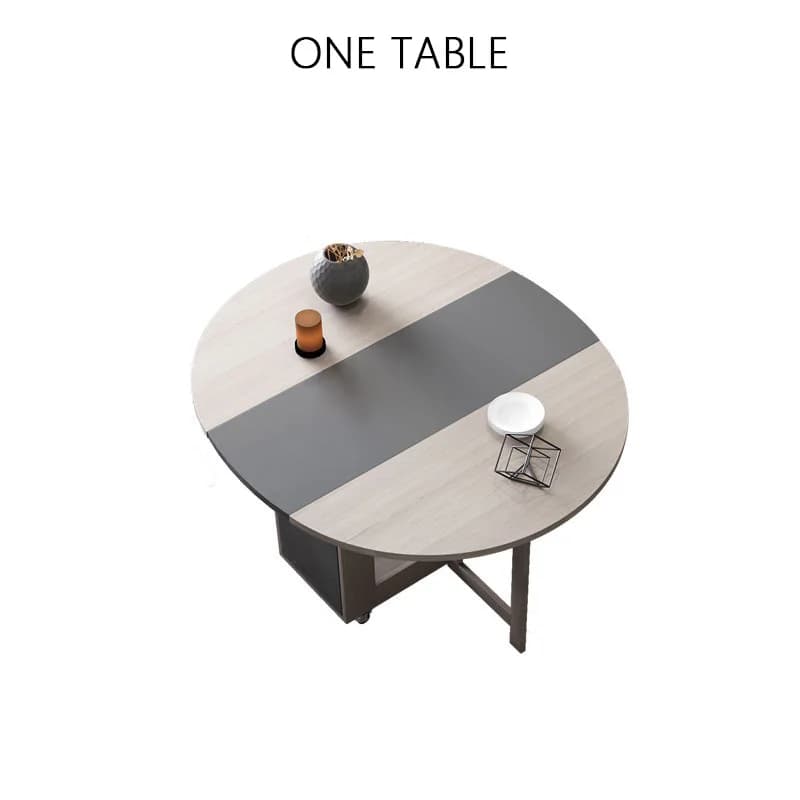 Table à manger pliante avec chaises pliantes, meuble multifonctionnel, rond et mobile, à la mode