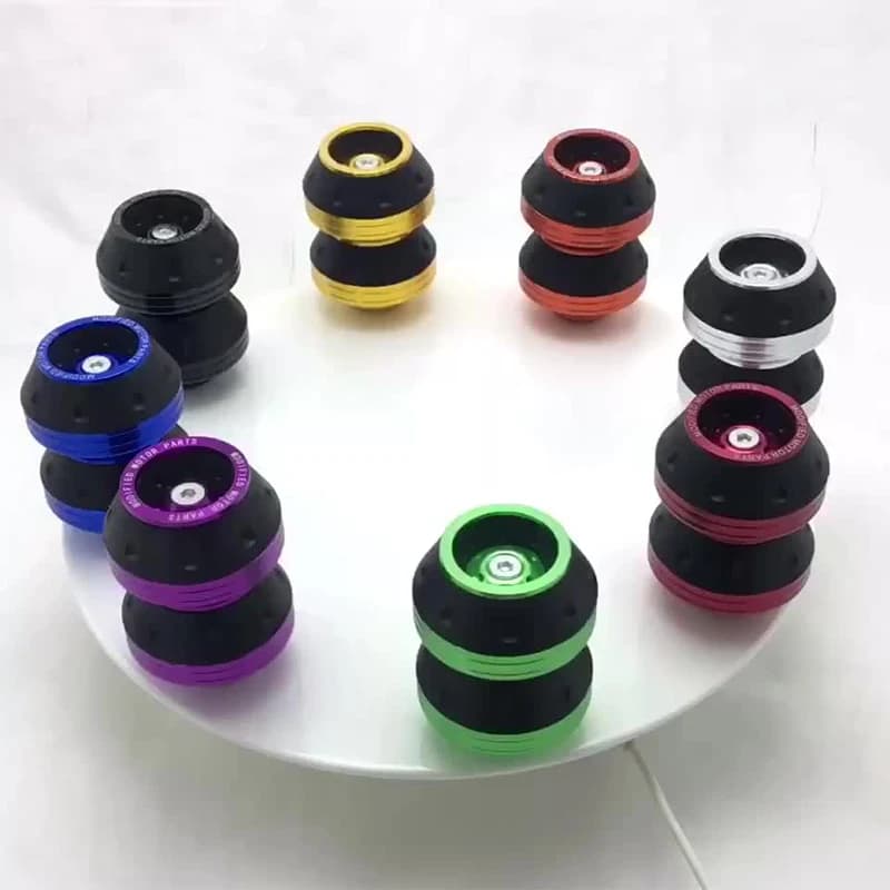 Protecteur de crash de moto coloré, cadre de fourche avant de roue, tampons de protection d'essieu,
