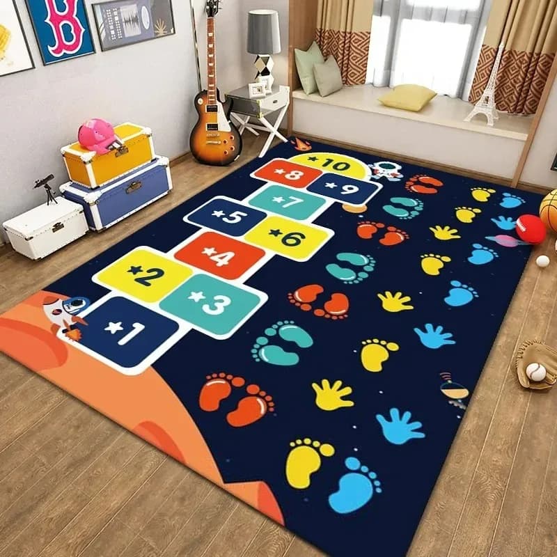 Tapis de jeu de dessin animé, grands tapis pour enfants, décor de chambre à coucher, salon, canapé,