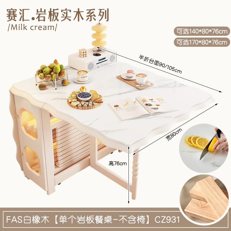 Pieds famille Table à manger blanc extensible cuisine Design moderne Table à manger pliante Simple M