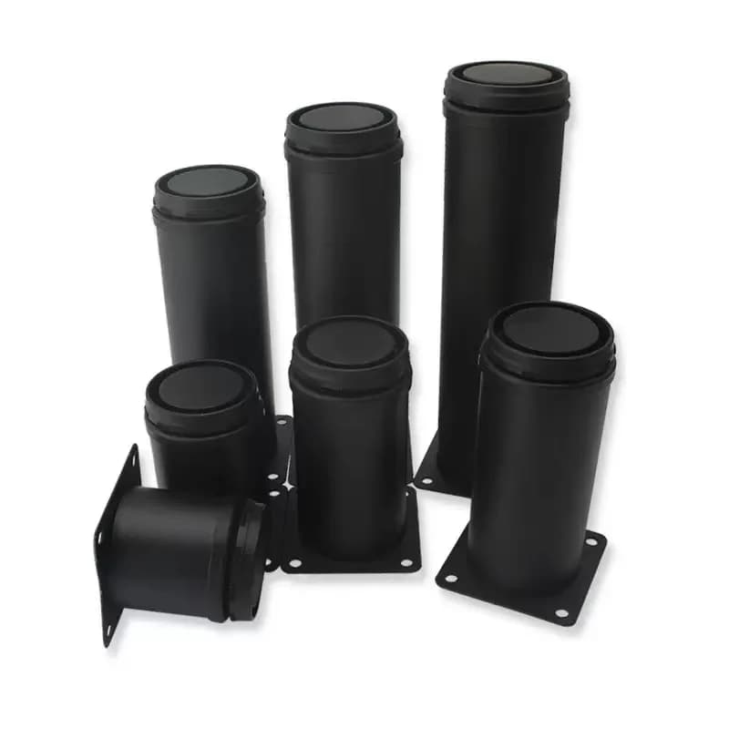 Pied de meuble réglable noir en acier inoxydable, meuble de canapé, pieds de support, lit TV, table