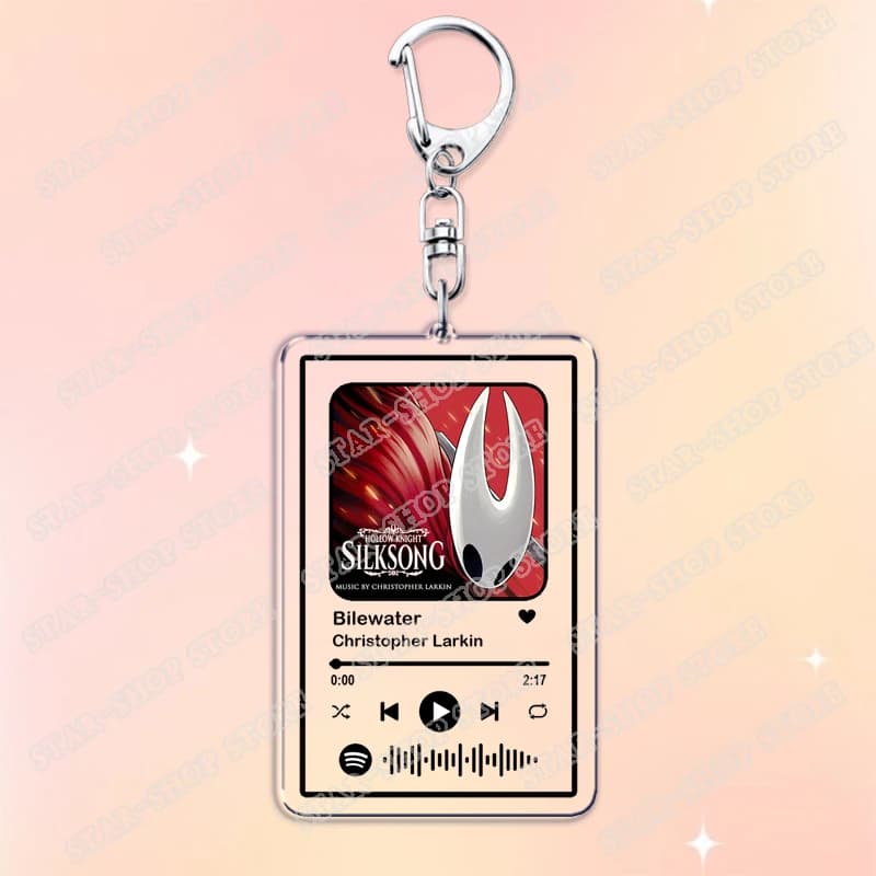 Hollow Knight Silksong Jeu Musique Porte-clés pour Accessoires Sac Dirtmouth Greenpath Chansons Code