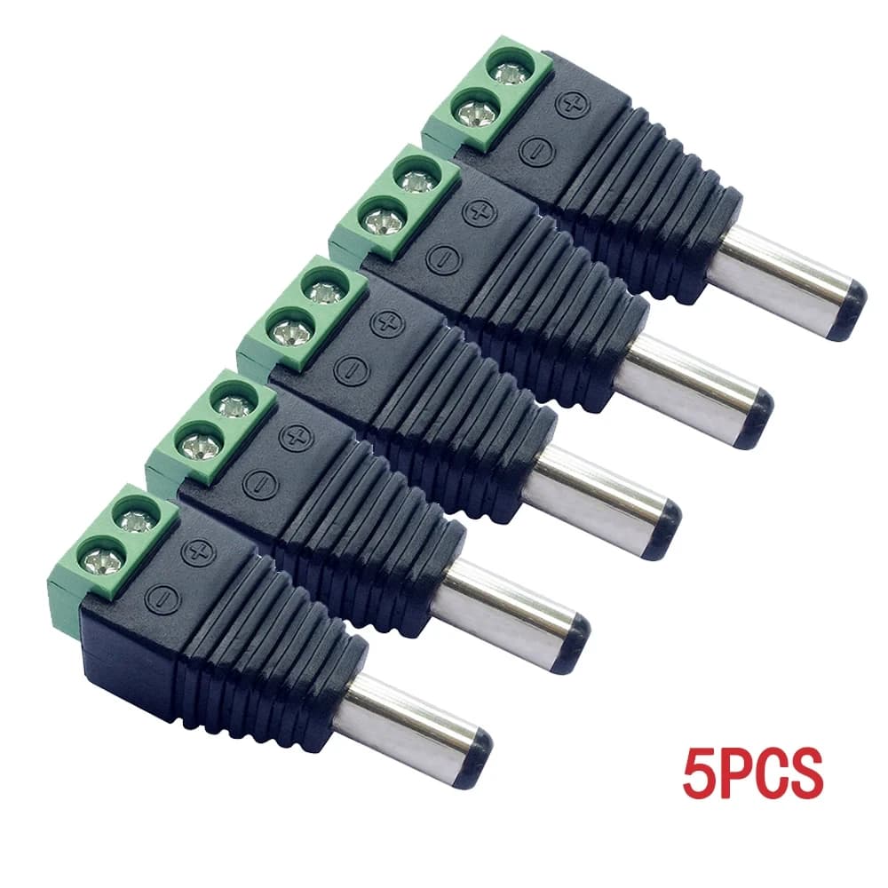5 paires de connecteurs femelle et mâle DC 12V, 5.5x2.1mm, adaptateur de prise d'alimentation, prise