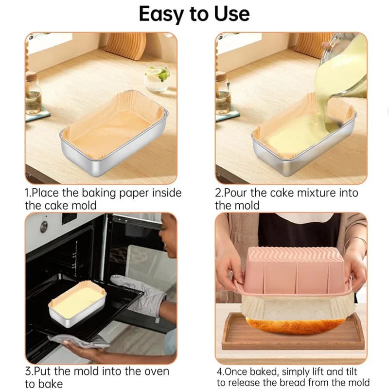 RALCA-100 pièces doublures de moules à pain pour la cuisson du pain 9X5 pouces, papier parchemin pré