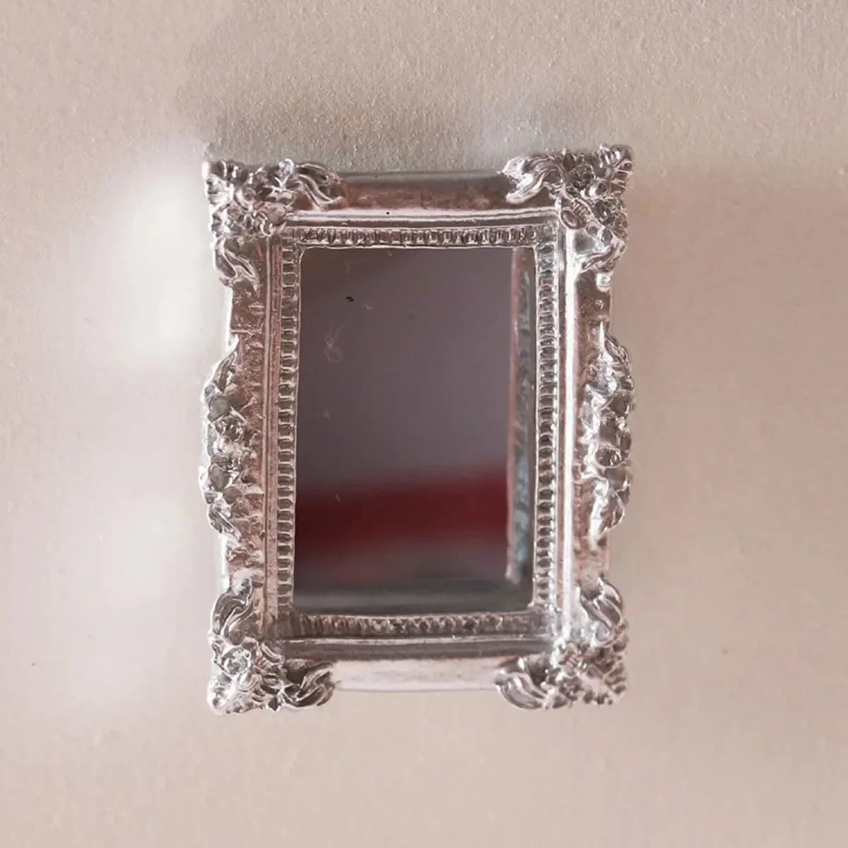 Miroir miniature pour maison de poupée, style victorien élégant, cadre européen 1/12, ornement minia