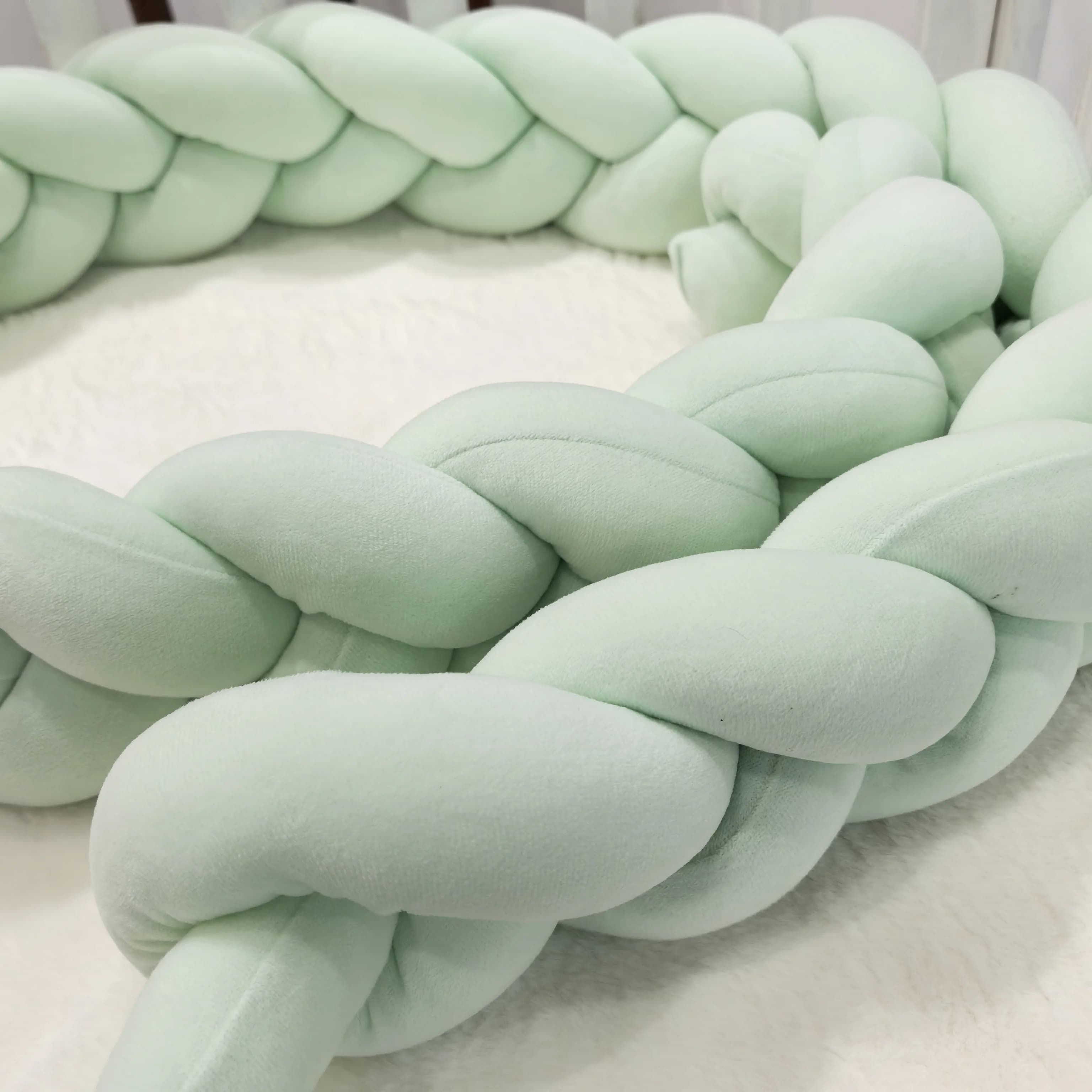 1M/2M/3M/4M bébé pare-chocs lit tresse noeud oreiller coussin pour infantile berceau protecteur lit