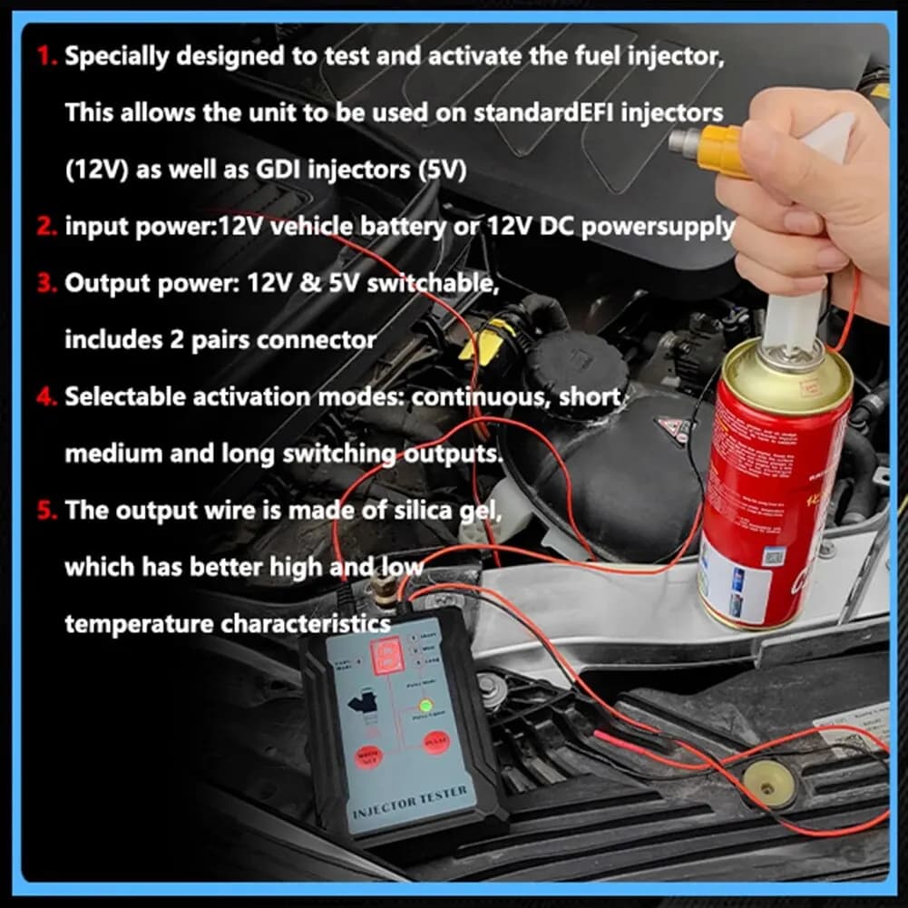 Testeur d'injecteur de carburant amélioré et outil de nettoyage de bricolage-Testez deux injecteurs