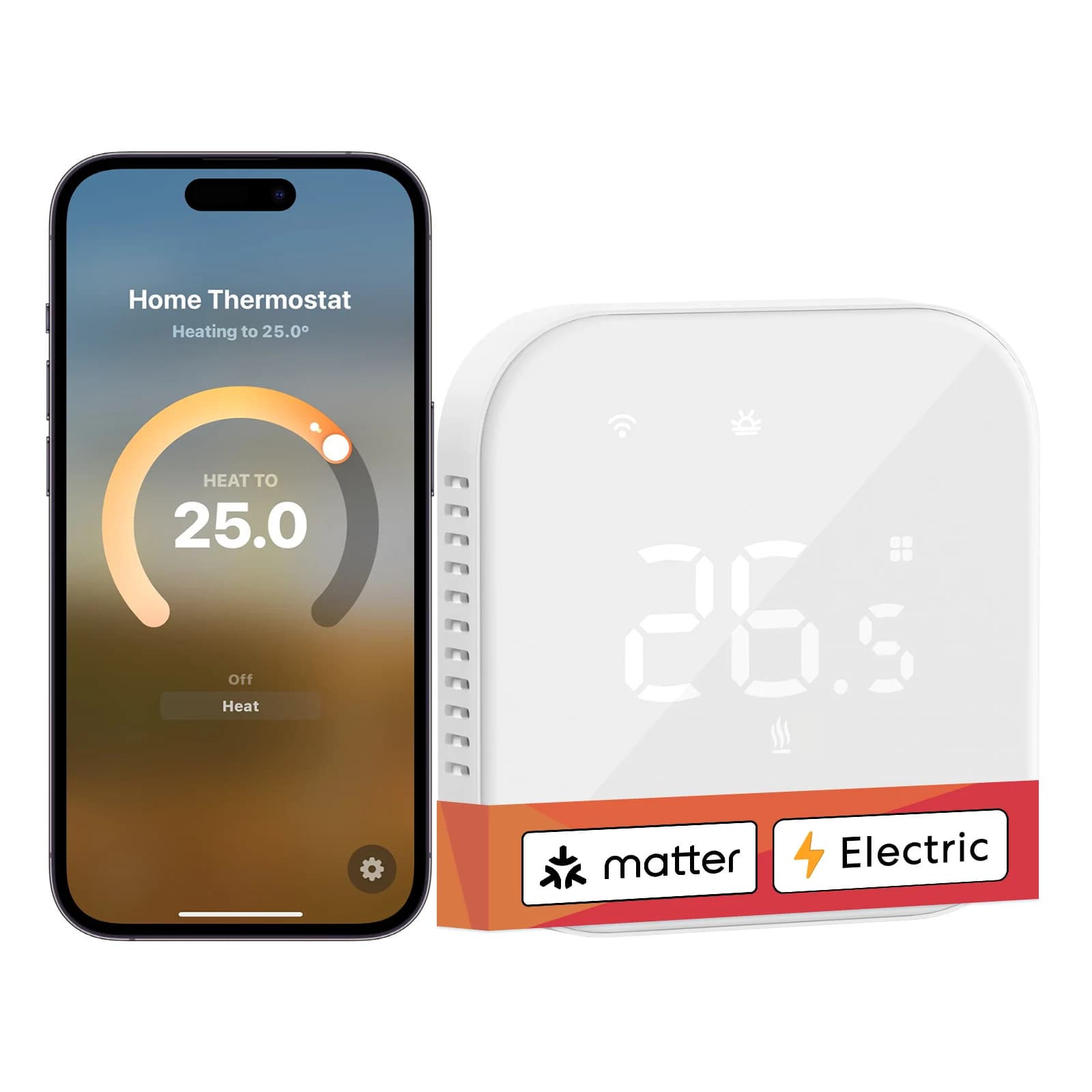 Thermostat Meross Matter version européenne MTS215/MTS215B pour système de chauffage électrique ou à