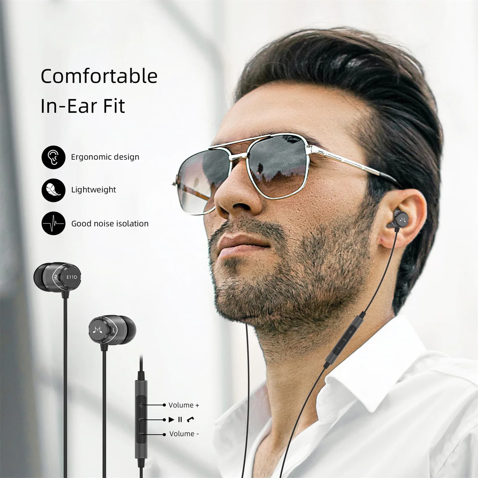 SoundMAGIC-Écouteurs numériques USB Type C avec microphone, écouteurs stéréo HiFi, basses injustes,