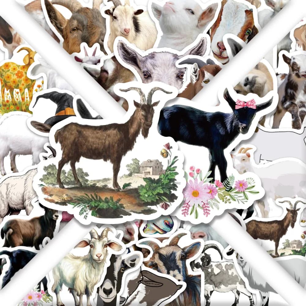 Autocollants animaux chèvres, étiquette Graffiti décorative et amusante, jouet pour enfants, tasse d