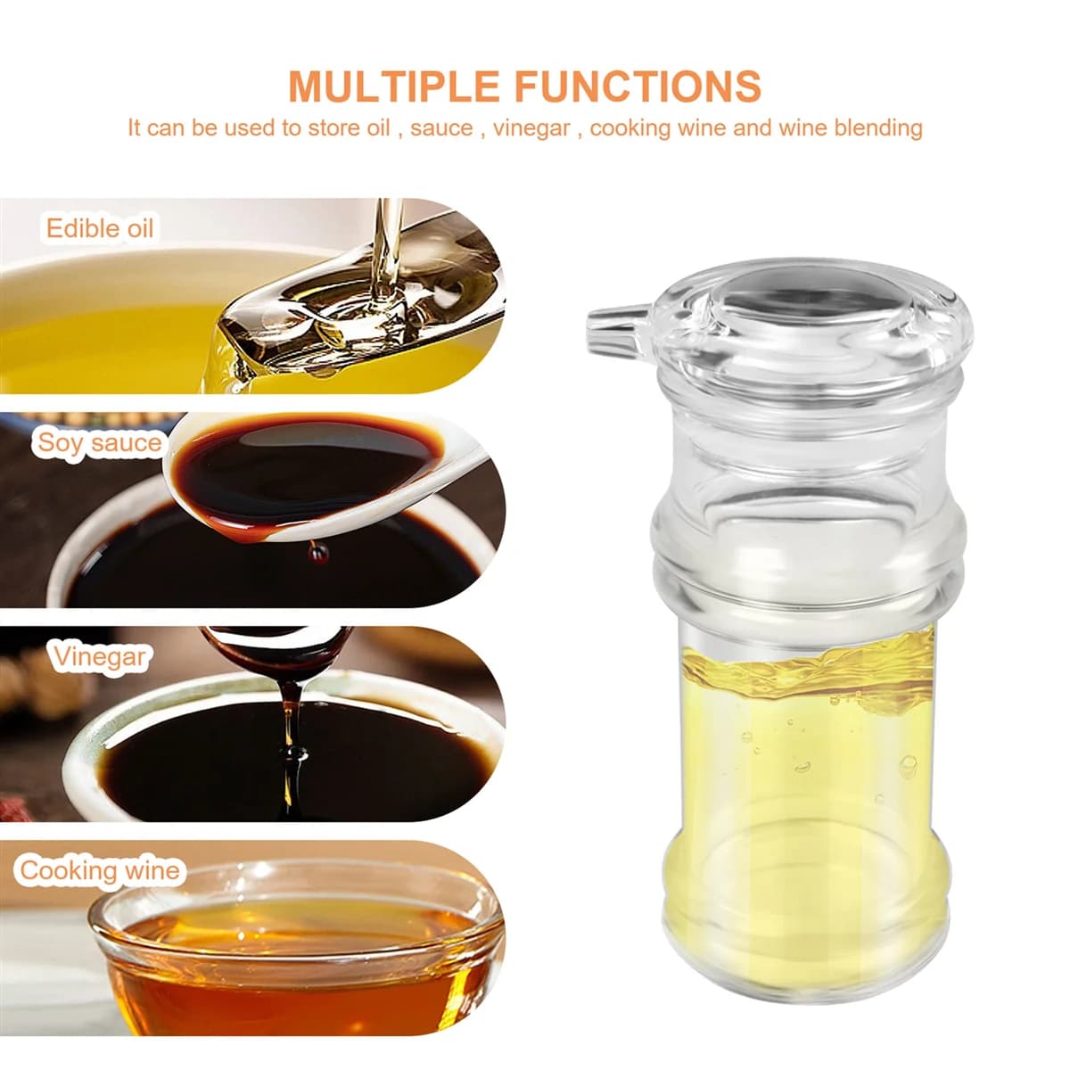 Bouteille d'Huile d'Olive en Acrylique Transparent, Soy aissce, Vinaigre, Distributeur de Barbecue,