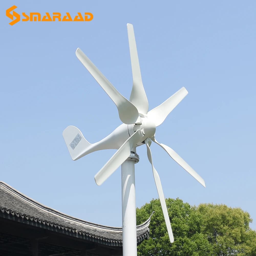 Éolienne avec contrôleur hybride MPPT, 12V, 24V, 48V, 400W, 600W, 800W, 1KW, moulins à vent DermatEn
