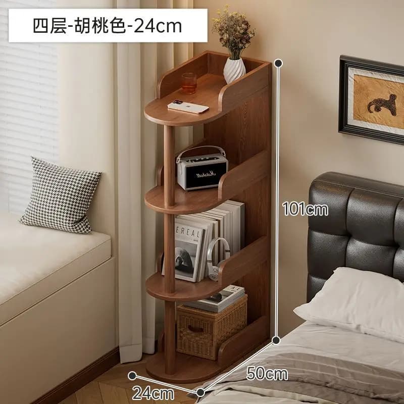 Étagère de rangement ultra-étroite en bois massif pour salon, bureau à domicile, près d'une mini-bib