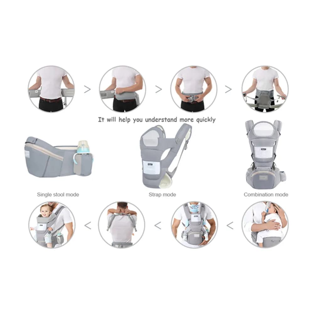 Porte-bébé ergonomique pour bébé, tabouret de taille multifonctionnel pour nouveau-né à tout-petit,