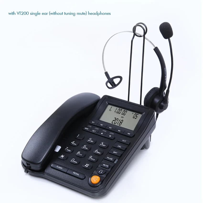 Téléphone filaire pour Center d'appels, avec Microphone antibruit, récepteur d'identification de l'a