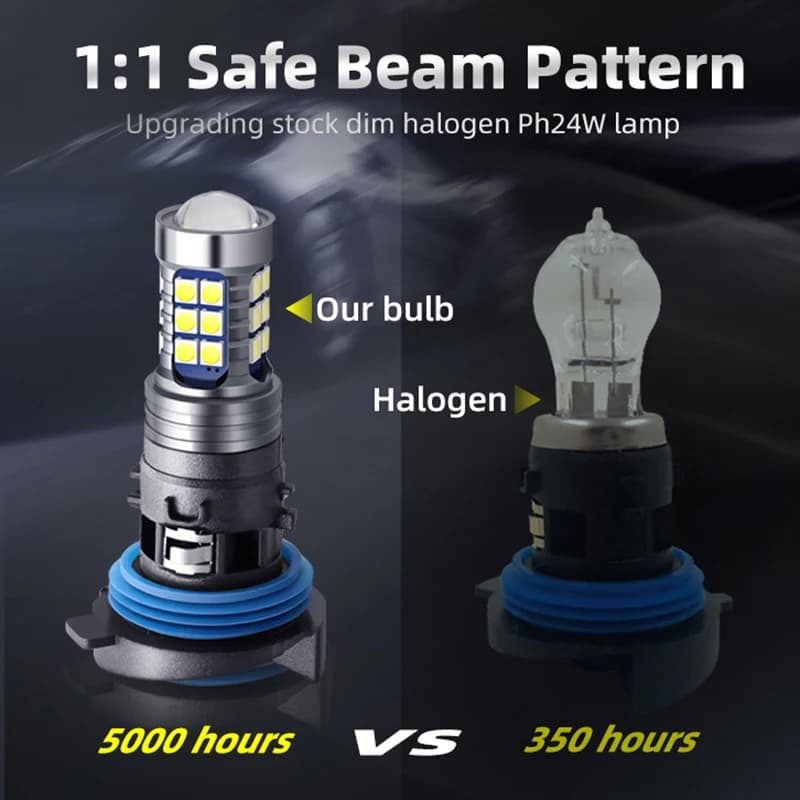 Ampoule Led HP24W, 2 pièces, sans erreur, feux de jour DRL, feux de stationnement pour PEUGEOT 3008