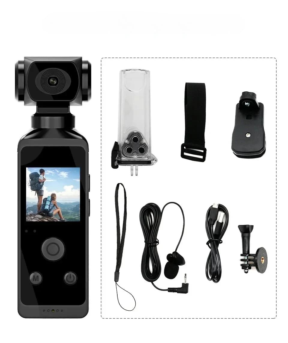 Caméra d'action étanche 5K Ultra HD 270 ° Caméra de sport Wifi rotative avec étui étanche pour plo