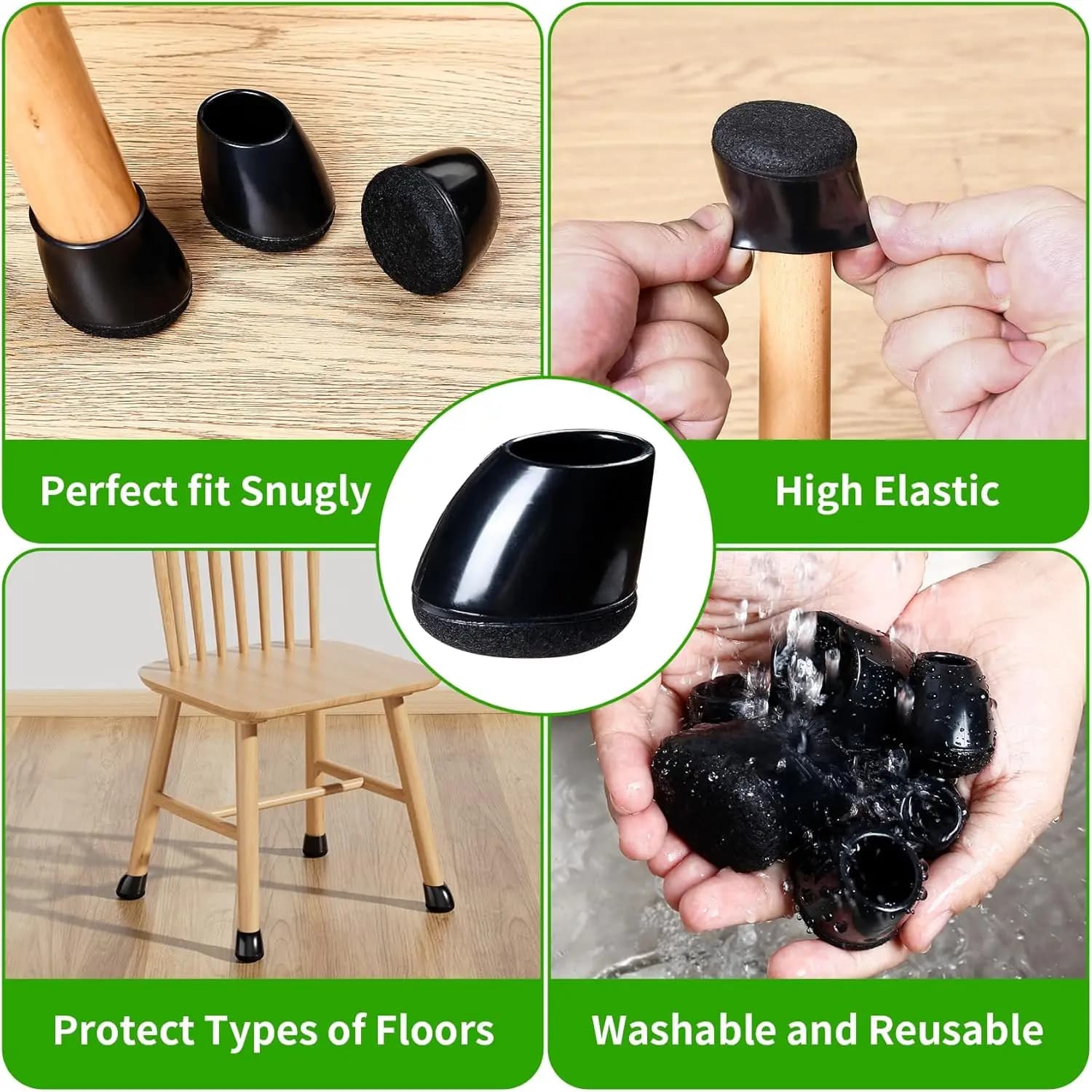 Protecteur de sol pour pieds de chaise, 8 pièces, couvre-pieds épais, coussinets en feutre, meubles