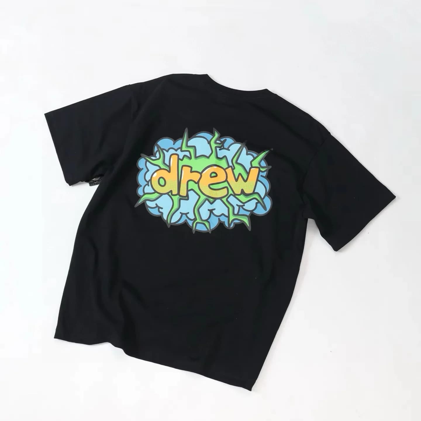 T-shirt à manches courtes ample pour homme et femme, imprimé lettres lumineuses, vente flash Drew Ho