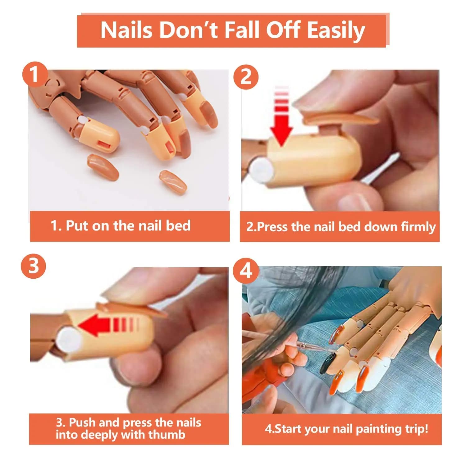 Main d'entraînement pour ongles en acrylique, réglable et Flexible, entraînement des mains, main de