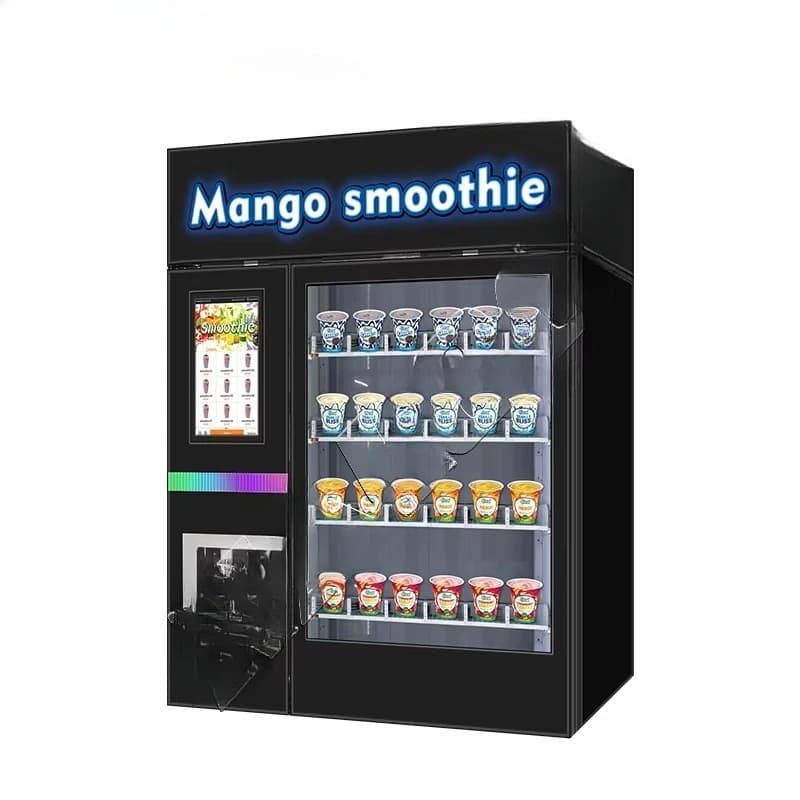 Distributeur automatique de smoothies et de glaces, aliments surgelés, fruits frais, 24h/24, en libr