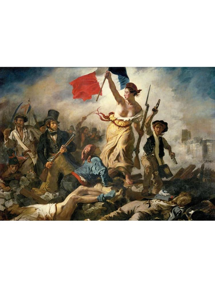 Affiche d'artiste Eugene Delacroix Liberty leader de la personnes, peinture sur toile de la révoluti