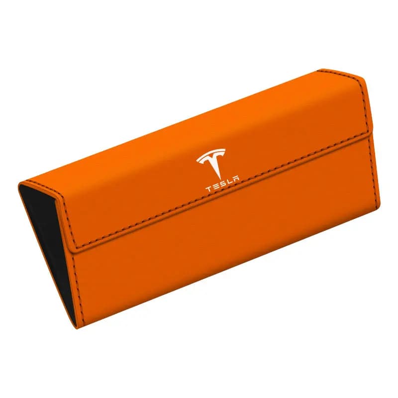 Support de rangement pour lunettes de soleil Tesla, clip pour lunettes de soleil, boîte pliable pour