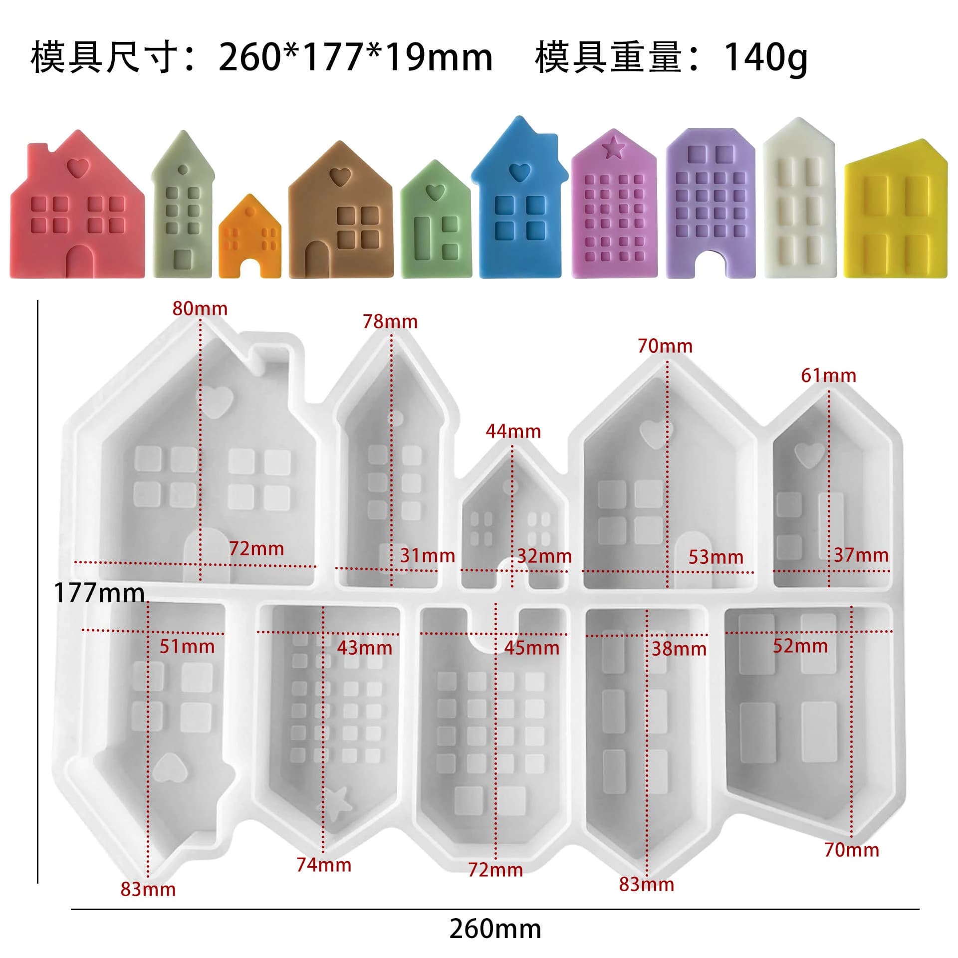 Moule en Silicone pour bougie de cheminée de maison, bricolage, cire aromatique, plâtre, résine, déc