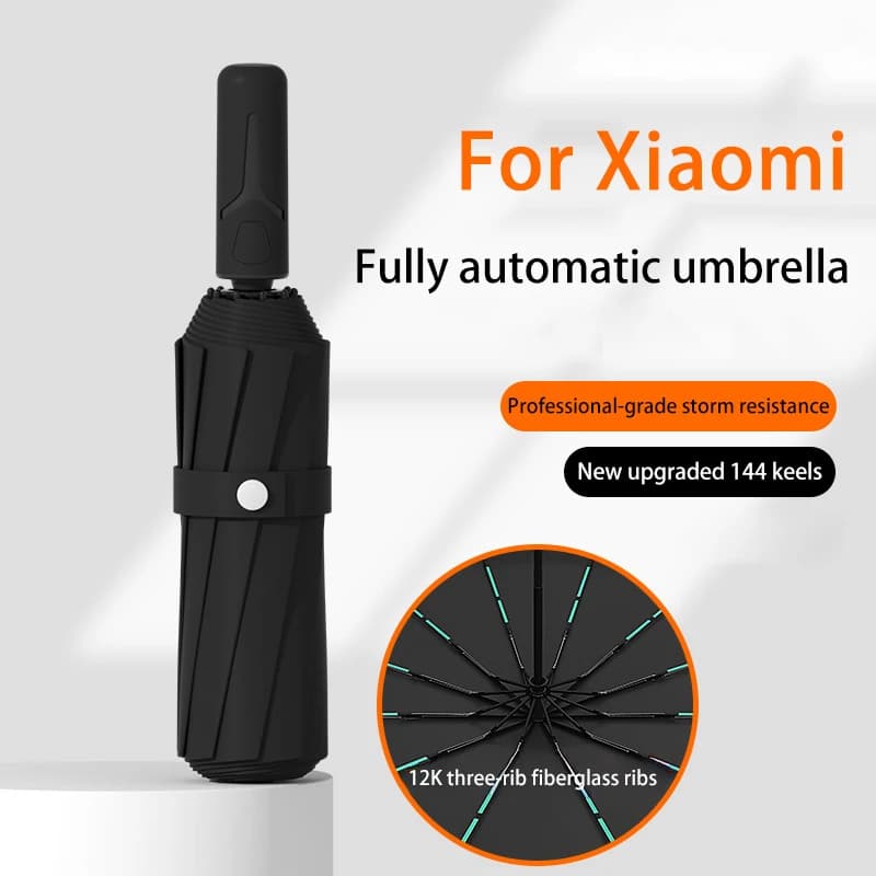 Nouveau Parapluie pliant 144 os entièrement automatique Double os SPF 50 Protection UV résistance à