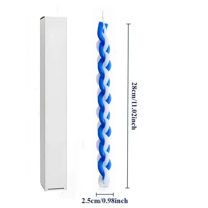 Bougie tressée blanche et bleue Havdalah, 1 pièce, éclairage Shabbat, bougies artisanales, cadeau Ju