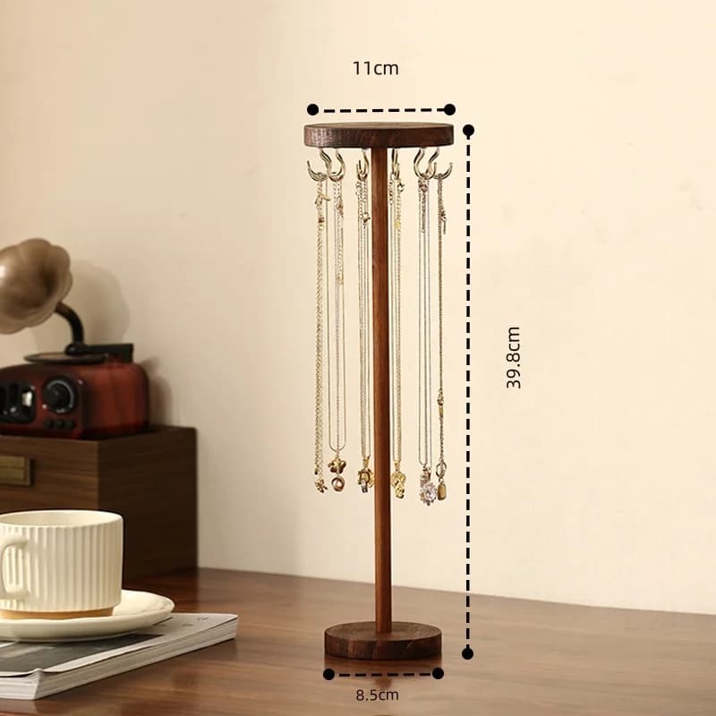 Support porte-bijoux, support organisateur de colliers, rangement d'affichage en bois pour colliers,