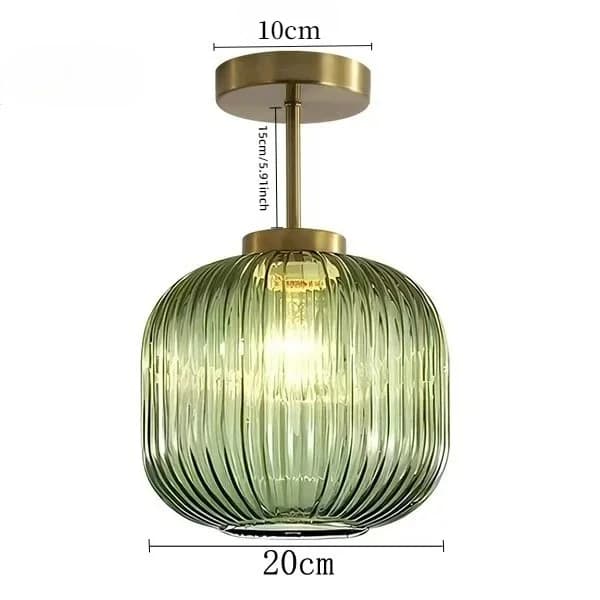 Everakroom-Plafonnier en verre lanterne rayée rétro, lumière de luxe, balcon, couloir, allée, salon,