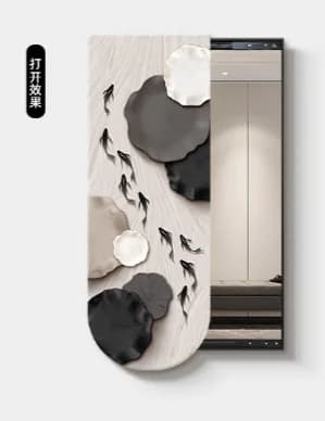 Organisateur de miroir rectangulaire de salle de bains, miroir mural noir créatif, ornement de chamb