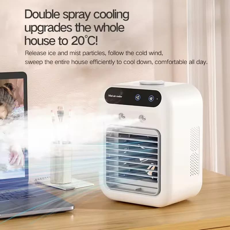 Climatiseur personnel portable efficace, alimenté par batterie au lithium rechargeable, refroidissem