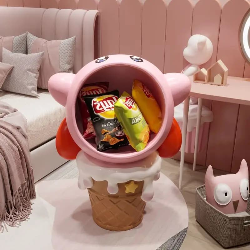 Statue de rangement Big Mouth Kirbyed Anime, conception de crème glacée Kawaii, ornements de bureau