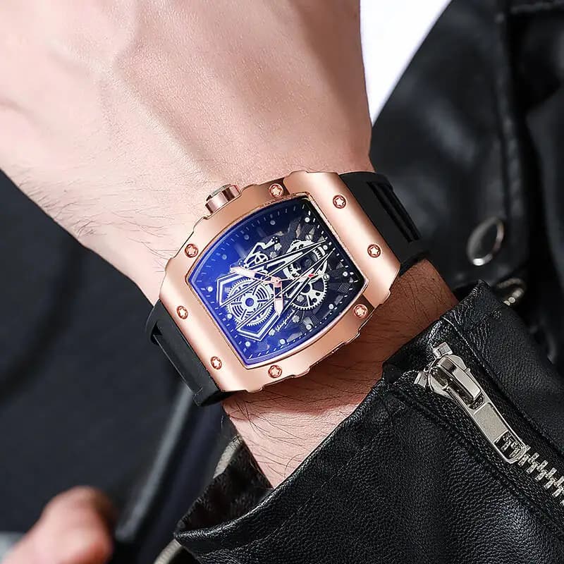 1/2 pièces mode hommes montres de luxe grand cadran montre à Quartz décontracté bracelet en Silicone