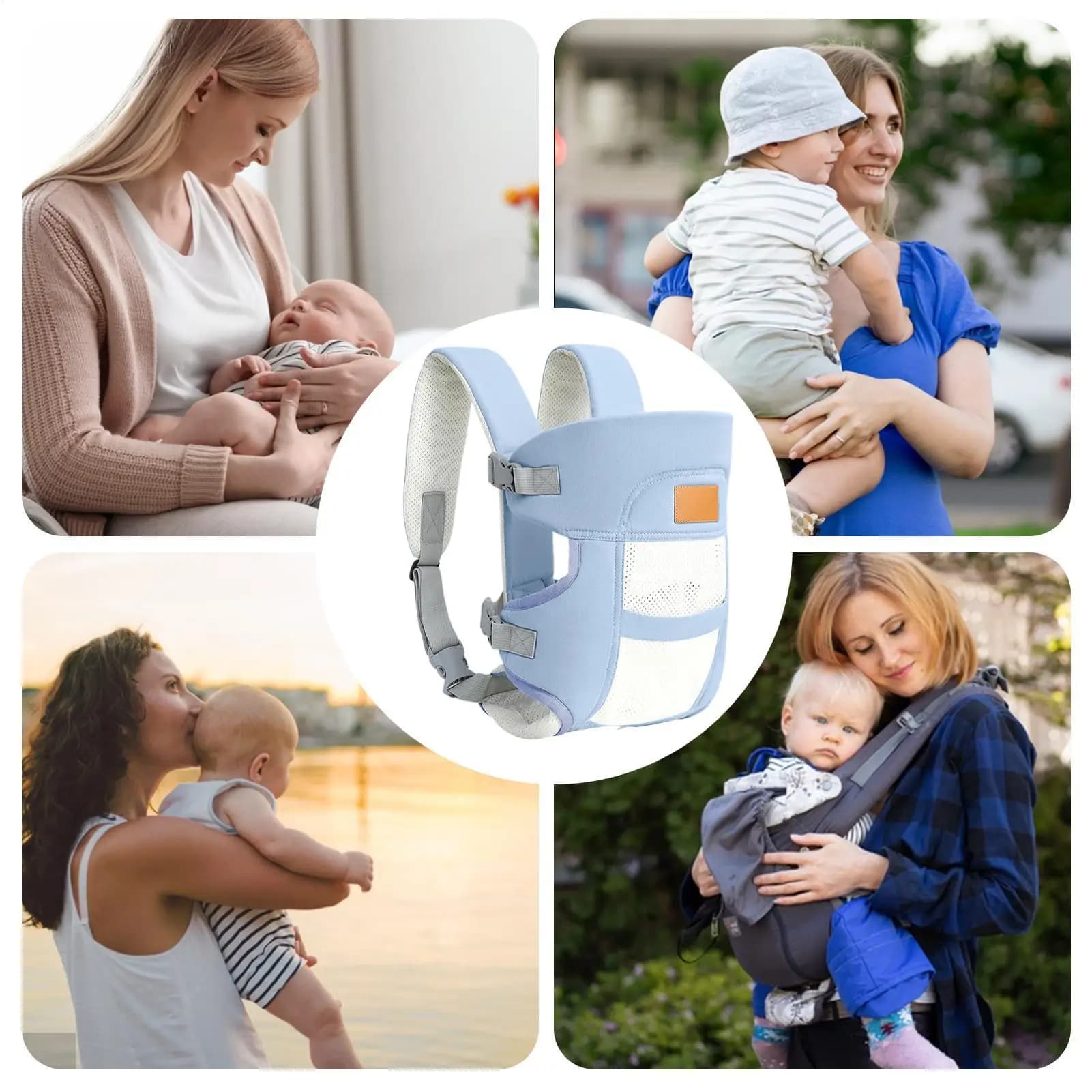 Porte-bébé de poitrine léger, ergonomique, respirant, sac à bandoulière horizontal, Support de tête