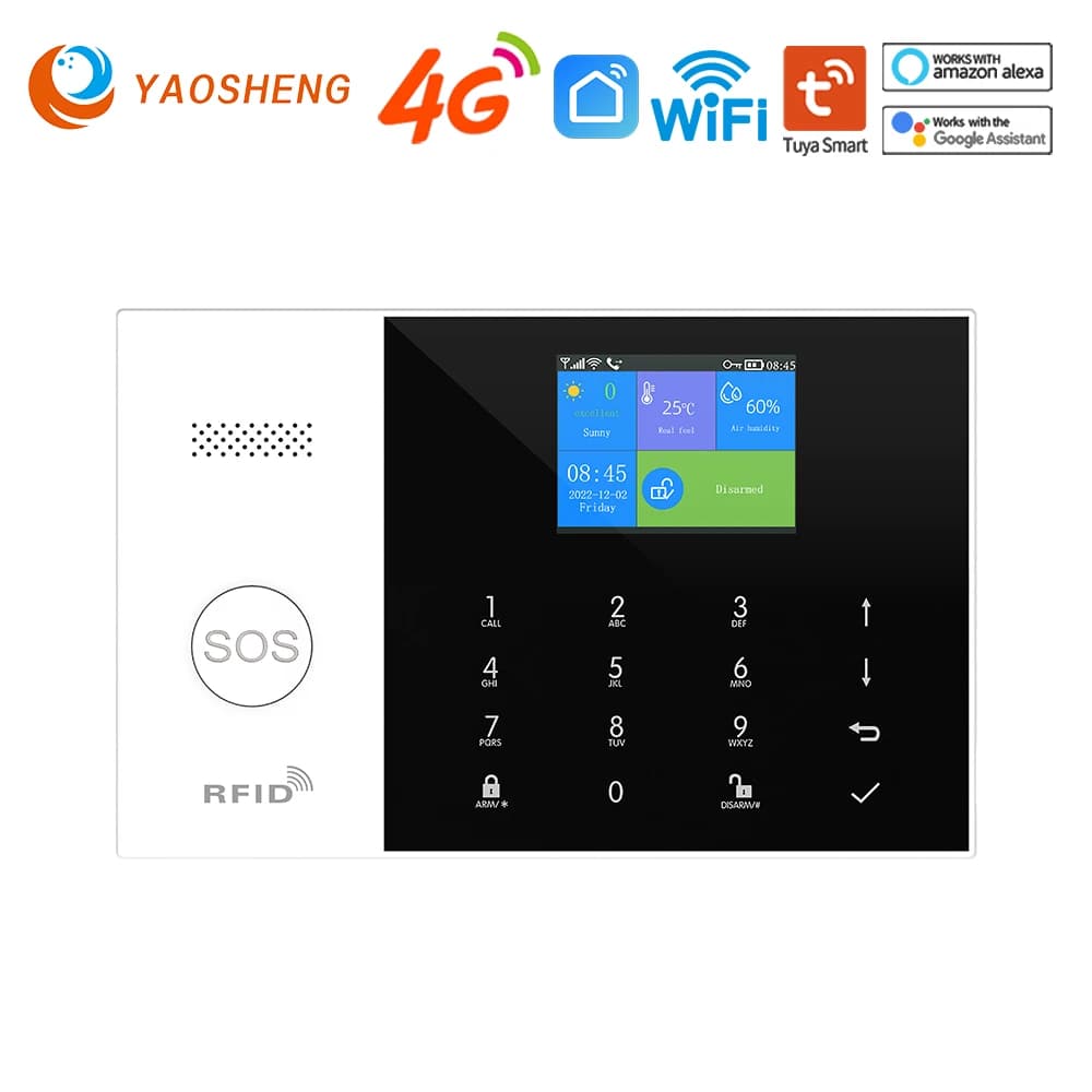 Système d'alarme de sécurité domestique 4G, WIFI, résidentiel, sans fil, pour Tuya Smart Life, avec