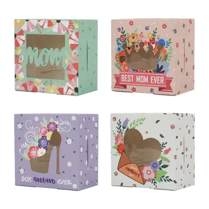 Mini boîtes à strass avec fenêtre pour la fête des mères, boîtes padramatiques, petite taille, fête