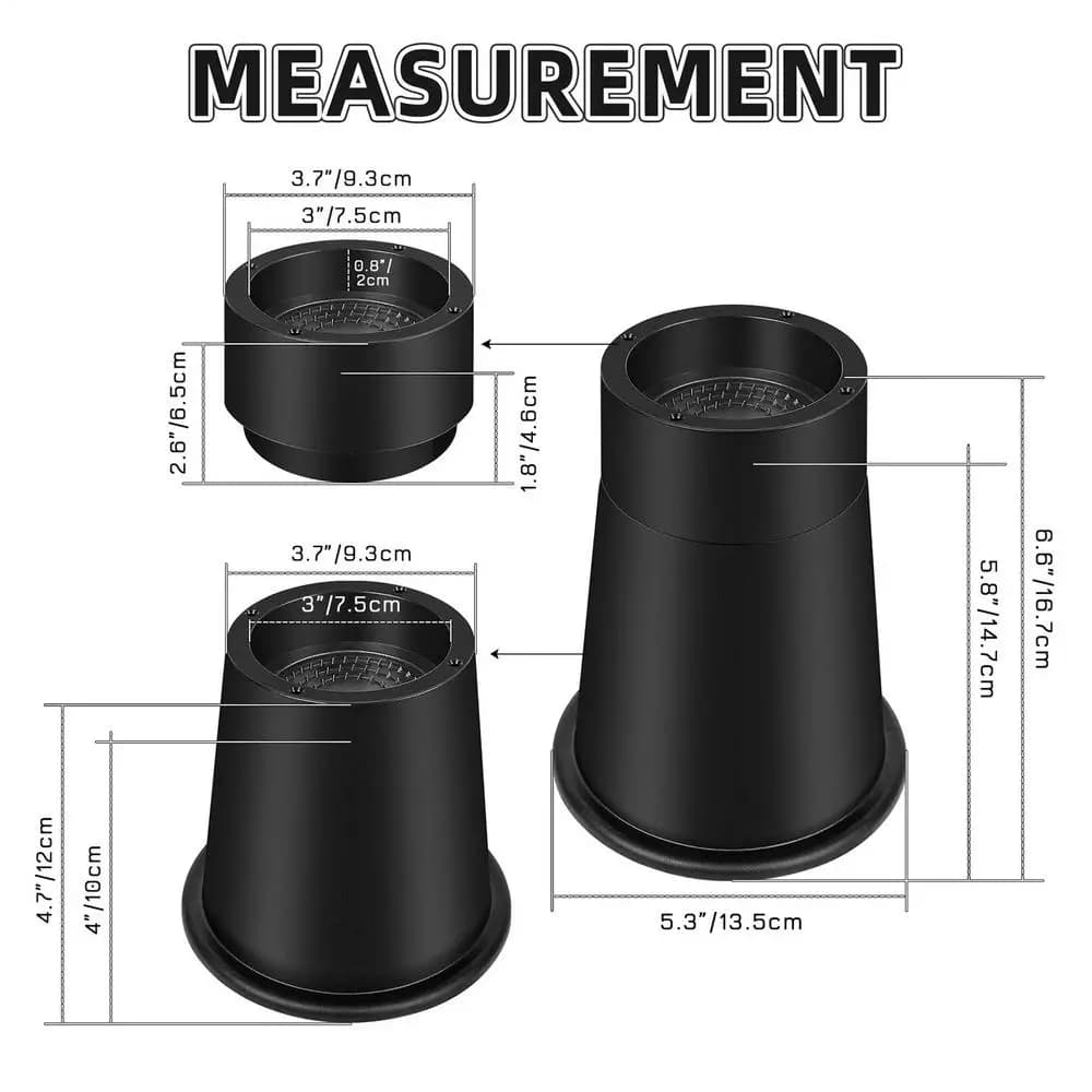 Rehausseurs de lit 4 pièces, supports extensibles réglables, rehausseurs de meubles robustes, rehaus