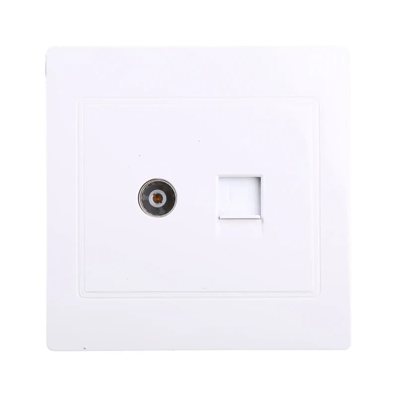 Adaptateur réseau RJ45 + antenne TV, sortie murale coaxiale, prise de panneau de plaque frontale