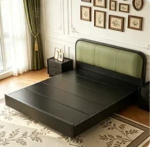 Tête de lit capitonnée, lit fantaisie vintage en bois, lit français double, meubles de luxe pour cha