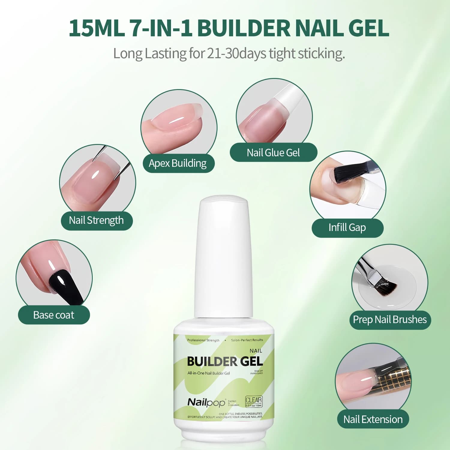 Nailpop – Gel de construction d'ongles professionnel multifonctionnel, pour Extension rapide des ong