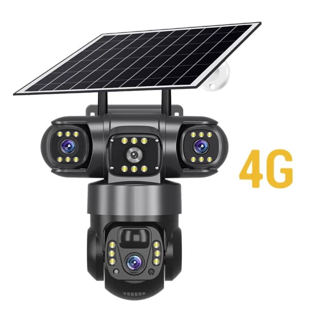 4G 12MP caméra solaire PTZ extérieur suivi automatique Vision nocturne caméra IP solaire 8000mAh Rec