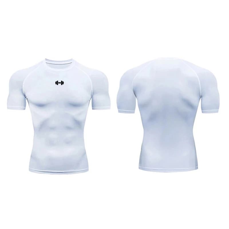 T-shirt de Compression pour hommes, vêtements de Sport d'été, T-shirt de course, élastique, séchage
