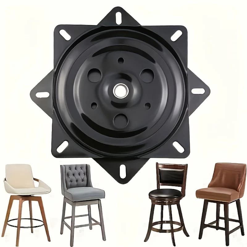 Base pivotante pour chaise robuste 6"/4", 360 ° Mécanisme rotatif et lisse – Parfait pour les tabo