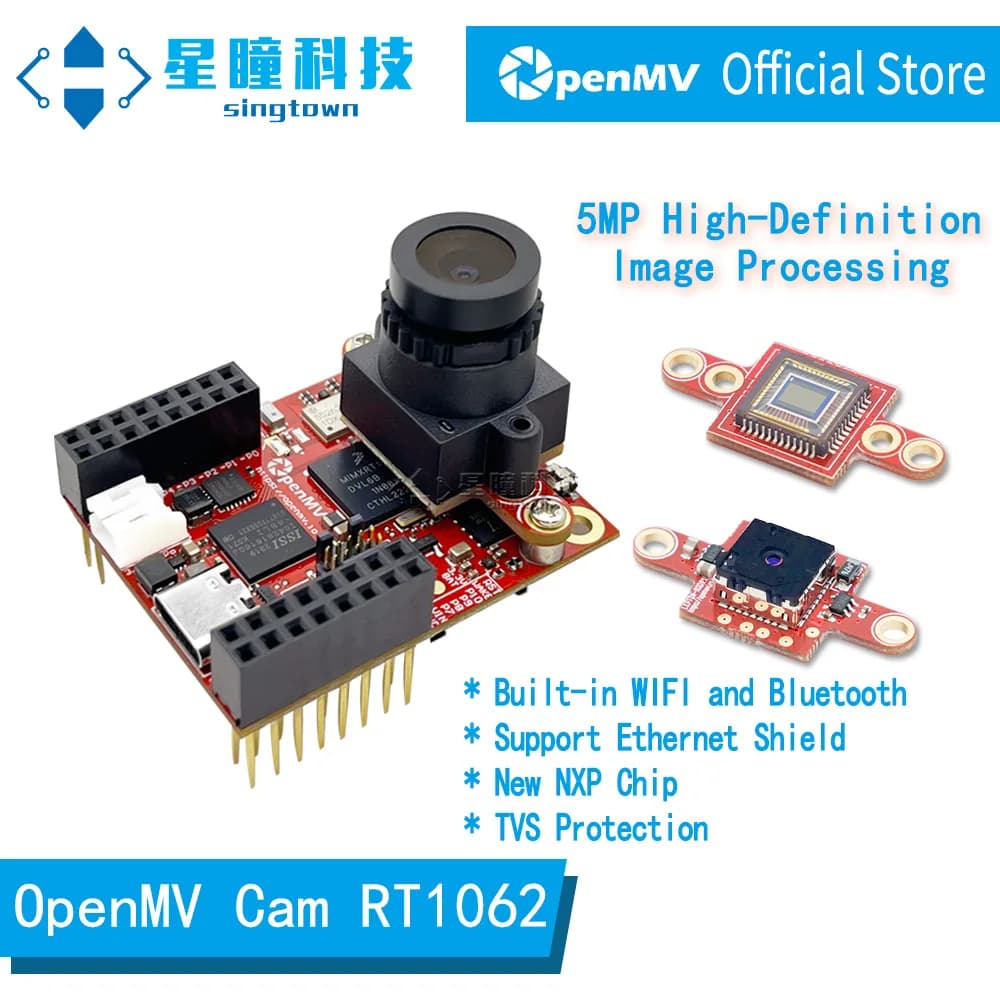OpenMV-group caméra AI industrielle SingTown-Enterprise, détection d'image haute définition, WiFi, m